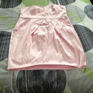 Light pink strapless dress. Only worn once.