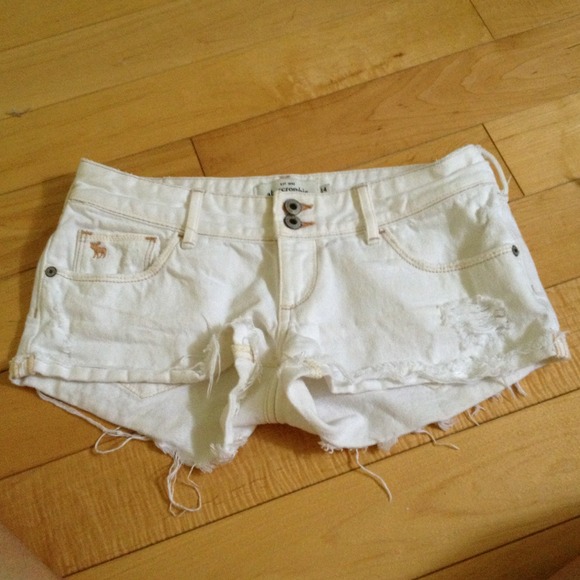 Abercrombie white jean shorts