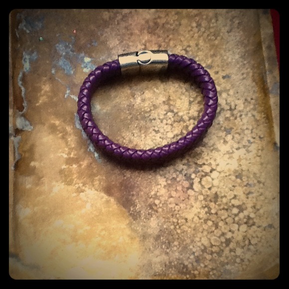 Purple faux leather