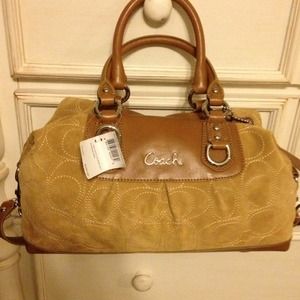 Coach tan suede