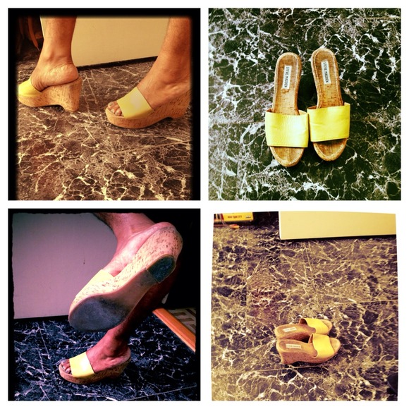 Steve Madden wedge yellow slides
