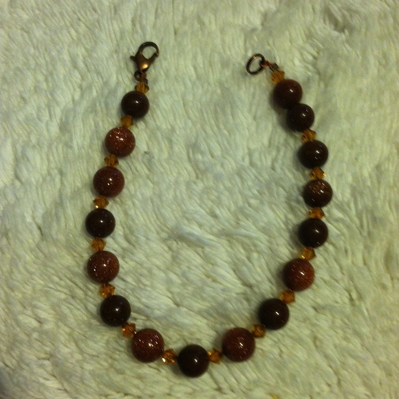 Austrian crystal & sand stone bracelet genuine