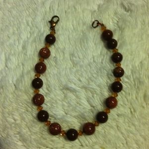 Austrian crystal & sand stone bracelet genuine