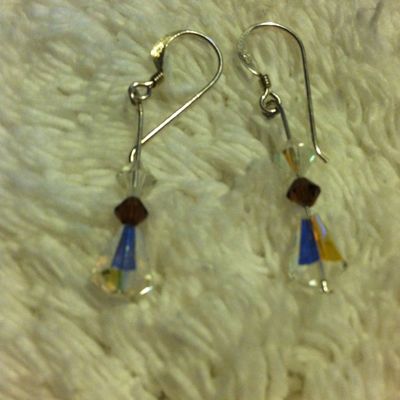 Handmade genuine crystal on sterling silver wires