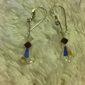 Handmade genuine crystal on sterling silver wires