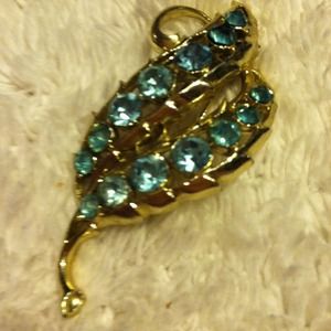 Vintage synthetic blue topaz broach