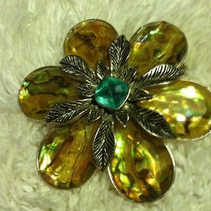 Silver multicolor vintage broach