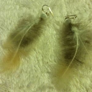 Baby peacock feather earrings