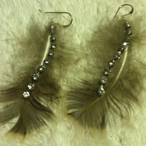 Baby peacock feather earrings