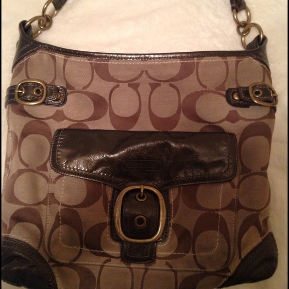 Coach bleecker sig stitched pocket hobo #12391