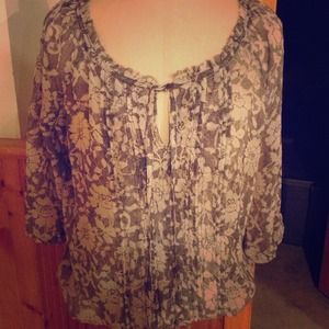 Express chiffon lace print top