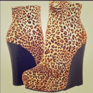 Cheetah print wedges