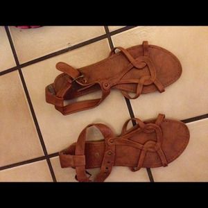 Tan strappy sandals