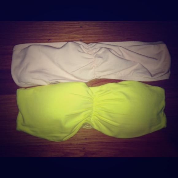 ⚡PRICE CUT⚡Yellow lace and pale pink bandeau