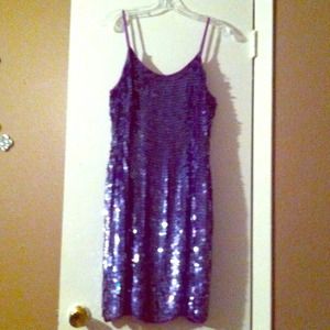 Purple Sequin Dress - L