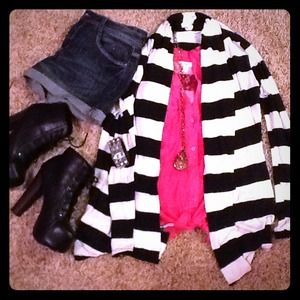 Black and white cardigan