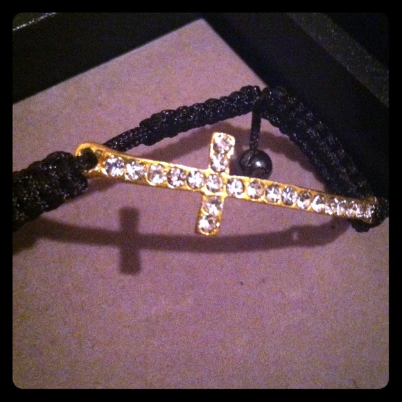 Gold Studded Cross Bracelet