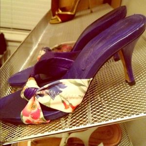Donal J Pliner deep purple-bluish heels.