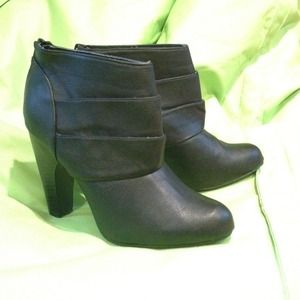 Charlotte Russe black leather booties