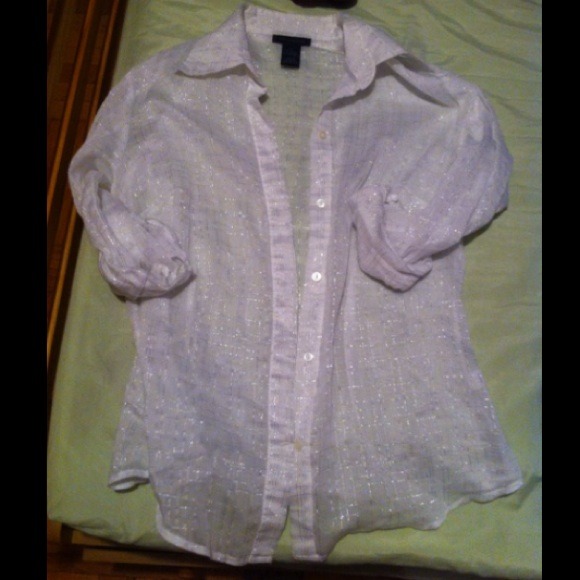 The Limited sheer- like white dresshirt