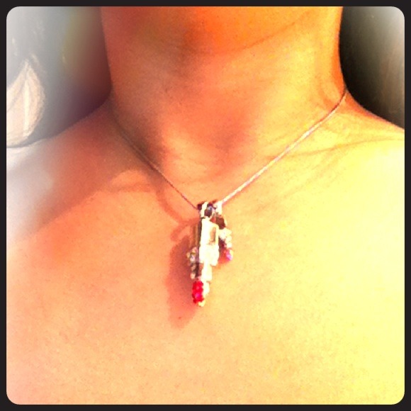 Bling lipstick charms with necklace