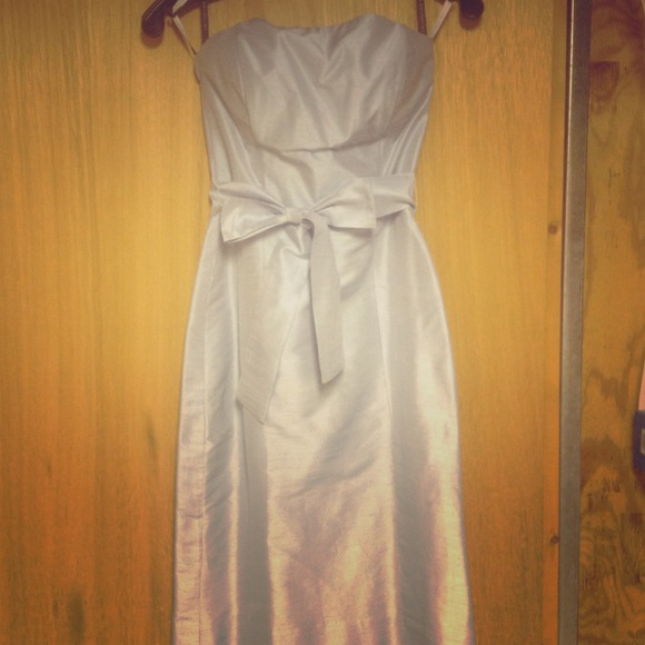 Pale Blue Strapless Semi Formal Dress
