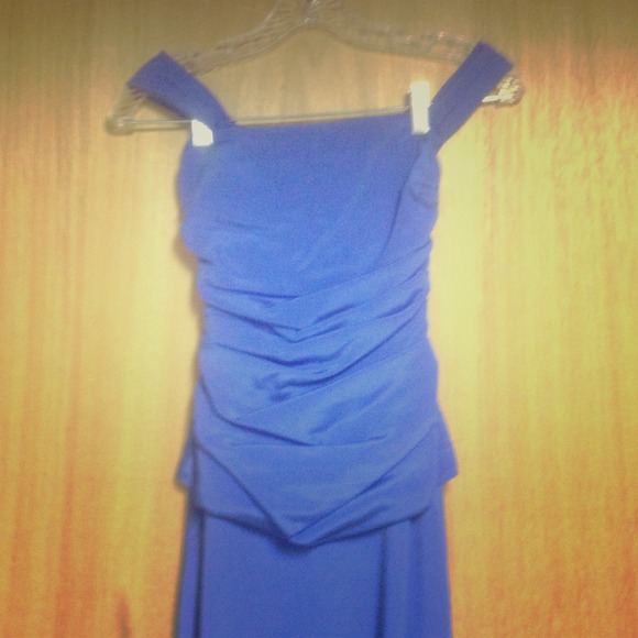Nicole Miller Marine Blue Formal Gown