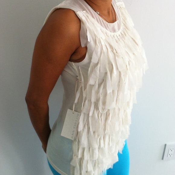 Ann Taylor Cream Color Falling Petals Top