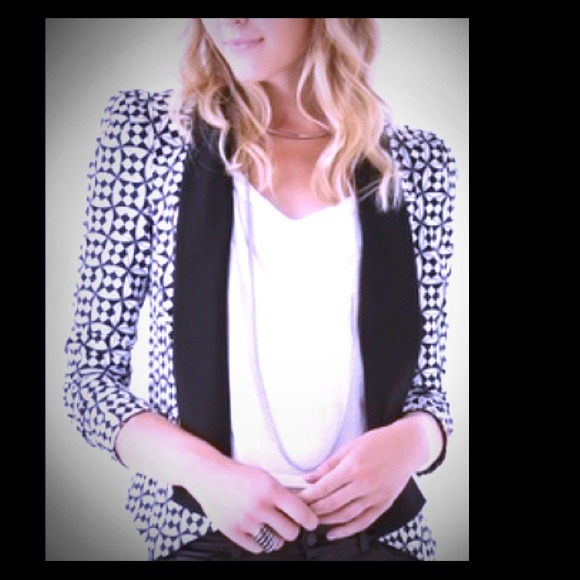 REBECCA MINKOFF Becky Blazer Tessellation Print XS