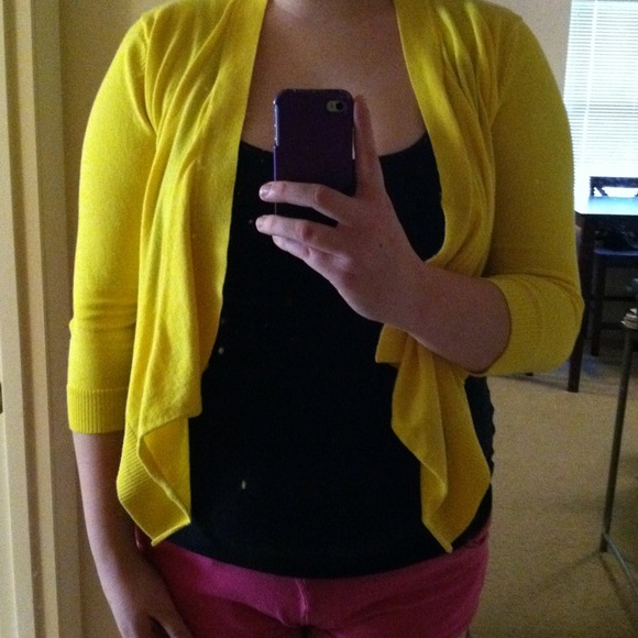 Yellow cardigan