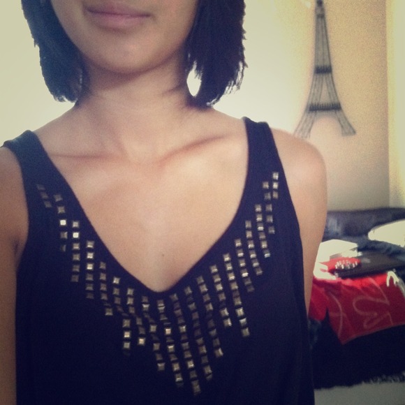Black gold gem studded top