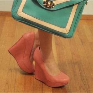 JustFab Shoes - Aneesa Coral Wedge JustFab Shoes - Aneesa Coral Wedge