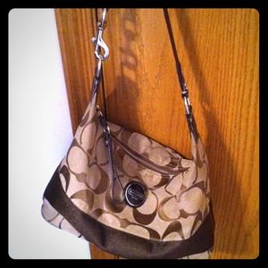 Brown and tan Coach purse
