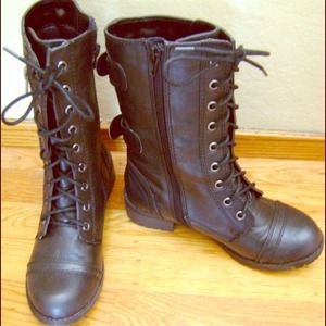 Black combat boots