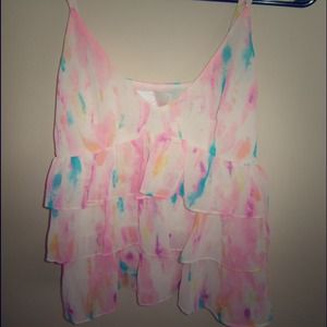 Forever21 colorful ruffles top