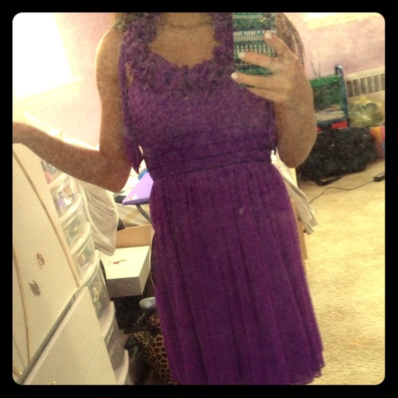 Purple halter dress - Picture 1 of 2