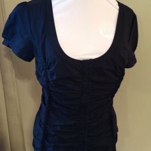 Black Cotton Ruched blouse