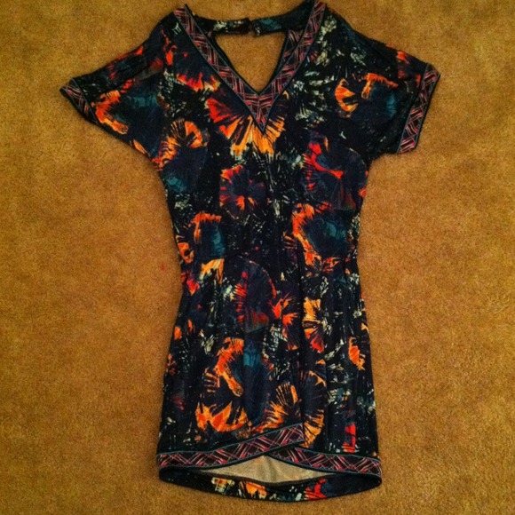Fun navy blue print dress from BCBGMaxAzria