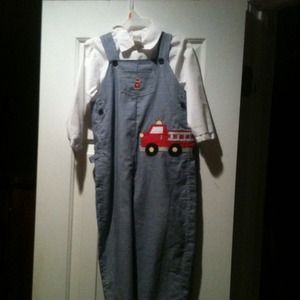 Navy blue checked outfit