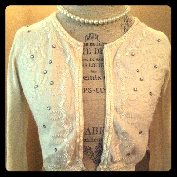 Sweaters - Embellished White Sweater