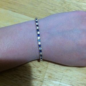 Gold plated blue gem bracelet