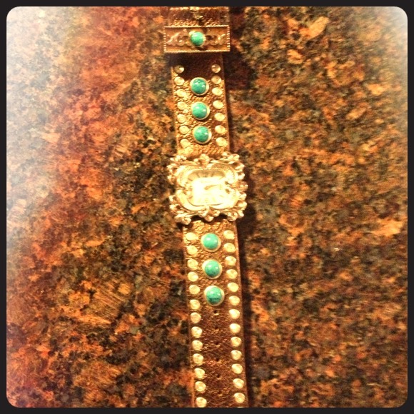 Geneva rhinestone and turquoise watch...