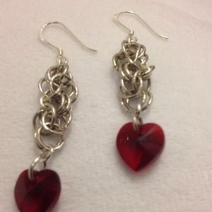 Swarovski Heart Earrings.