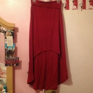 Red high-low skirt