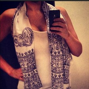 Sold White & purple Buddha scarf