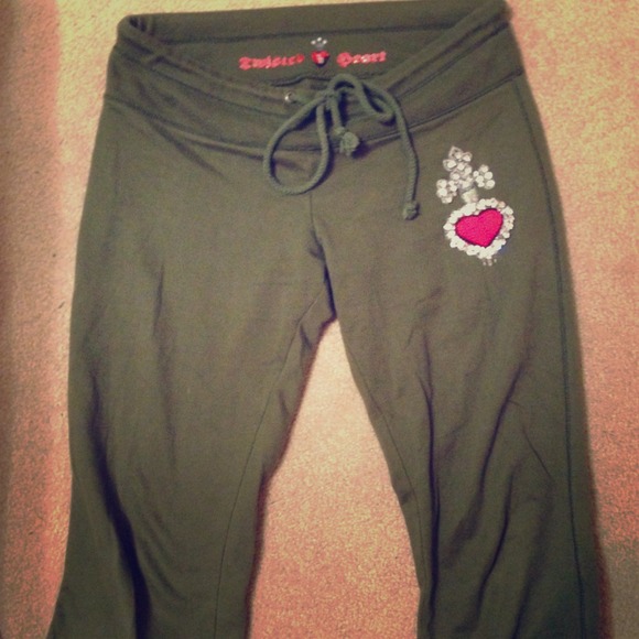 Twisted heart sweatpants with embellishments