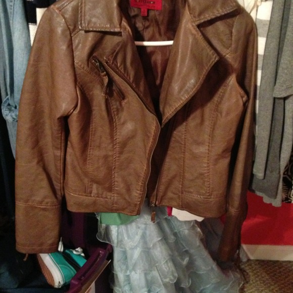 Brown leather jacket