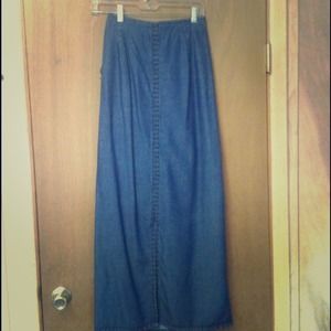 Long denim skirt