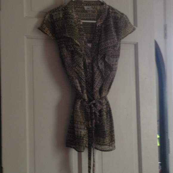 Blouse browns tans and black - Picture 1 of 3