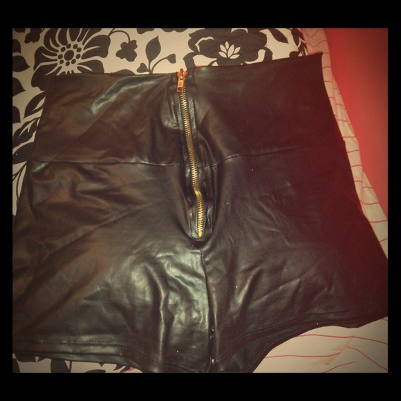 Black high wasted shorts